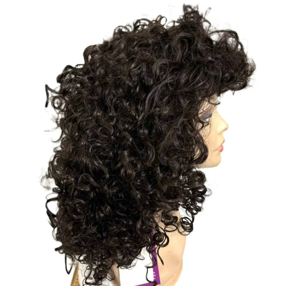 Long Luxe Dark Brown Curly Unisex 80's - pirate - wench New Look Wig NWT NOS